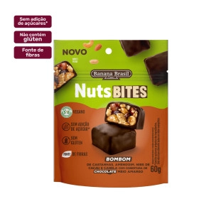 NutsBITES - Chocolate Meio Amargo - Pouch de 60g